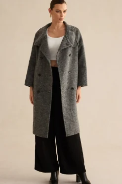 MICAS Outerwear|Outerwear-100% Wool Pocket Coat WHITE