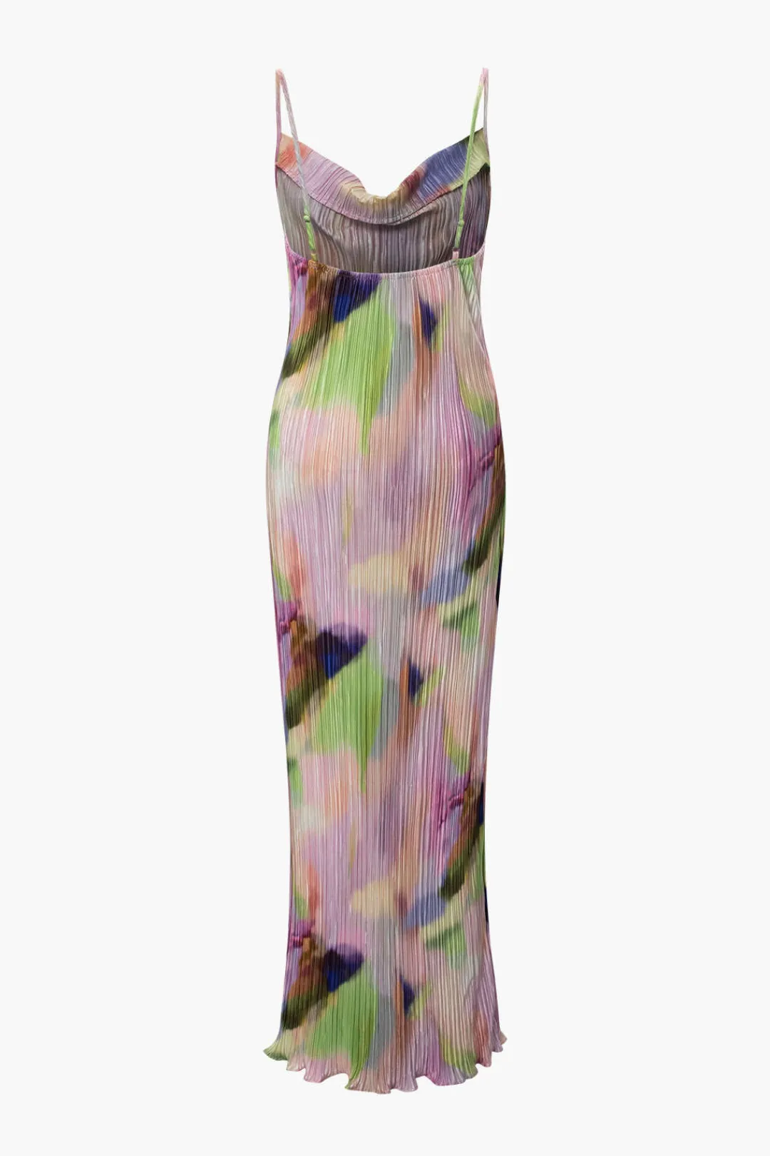 MICAS Maxi Dresses-Abstract Cowl Neck Plisse Maxi Dress