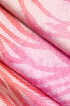 MICAS Maxi Dresses-Abstract Print Backless V-neck Maxi Dress PINK