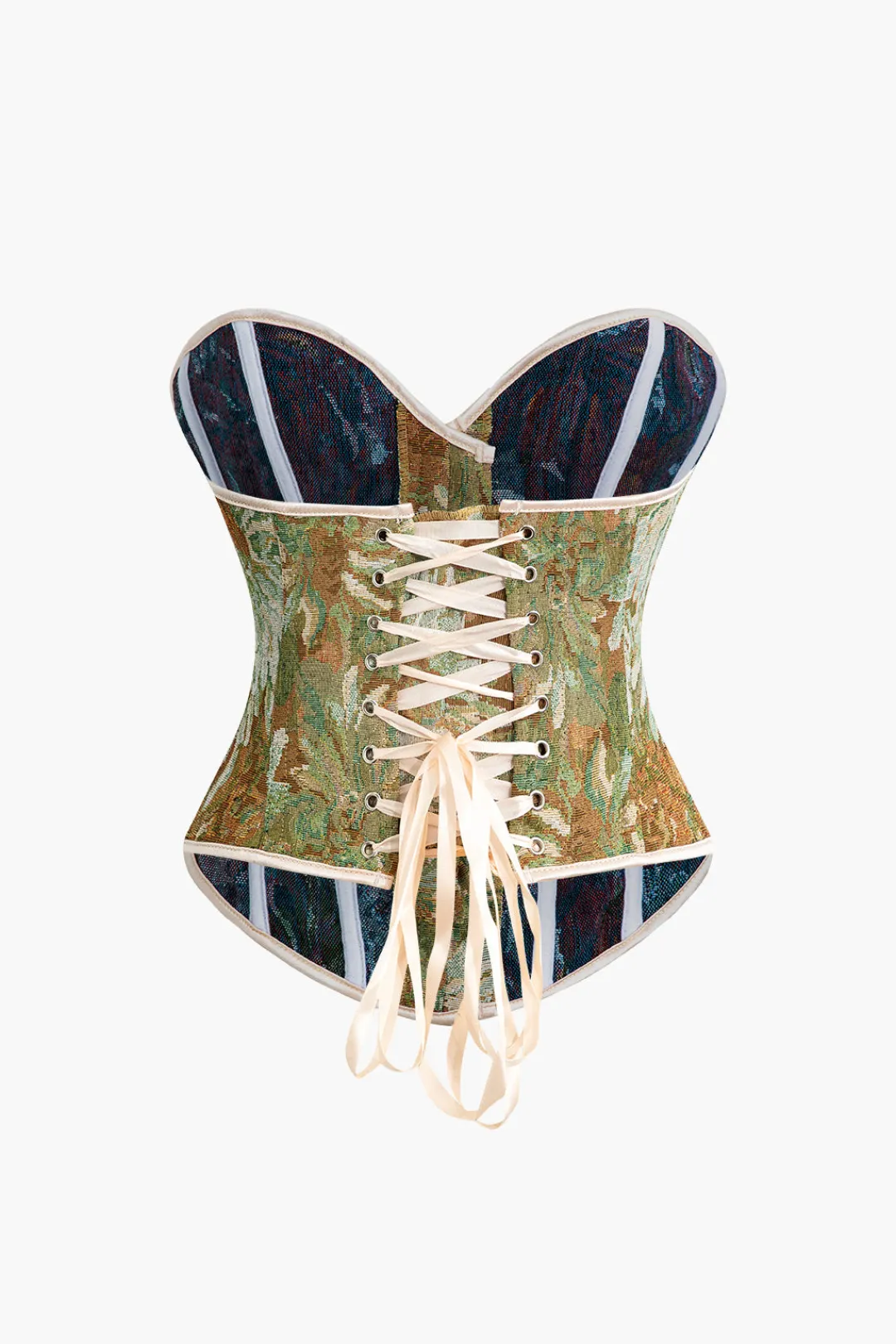 MICAS Tube Tops|Corset & Bustier Tops-Abstract Print Braided Tie Corset Top
