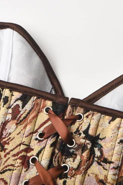 MICAS Tube Tops|Corset & Bustier Tops-Abstract Print Braided Tie Corset Top