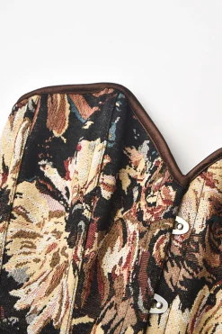 MICAS Tube Tops|Corset & Bustier Tops-Abstract Print Braided Tie Corset Top