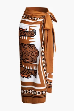 MICAS Skirts-Abstract Print Knot Maxi Skirt MULTICOLOR