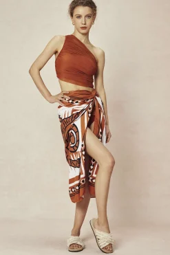 MICAS Skirts-Abstract Print Knot Maxi Skirt MULTICOLOR