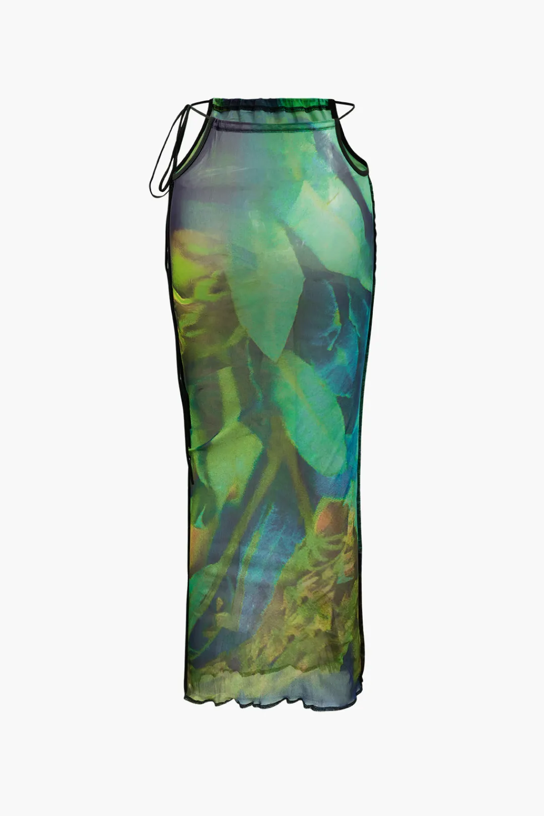 MICAS Skirt Sets|Vacation Sets-Abstract Print Knot Strapless Top And Cut Out Midi Skirt Set MULTICOLOR