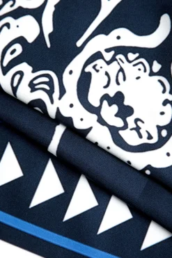 MICAS Pant Sets-Abstract Print Long Sleeve Shirt And Trousers Set DARK BLUE