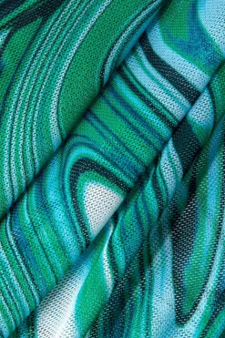 MICAS Swimwear|Vacation Sets-Abstract Print Mesh Four-Piece Swimsuit Set