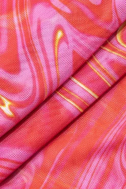 MICAS Swimwear|Vacation Sets-Abstract Print Mesh Four-Piece Swimsuit Set