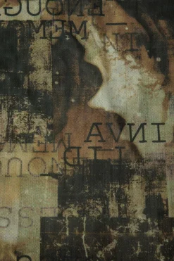 MICAS Tank Tops & Cami-Abstract Print Mesh Tank Top BROWN