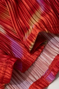 MICAS Maxi Dresses-Abstract Print Plisse Strapless Maxi Dress