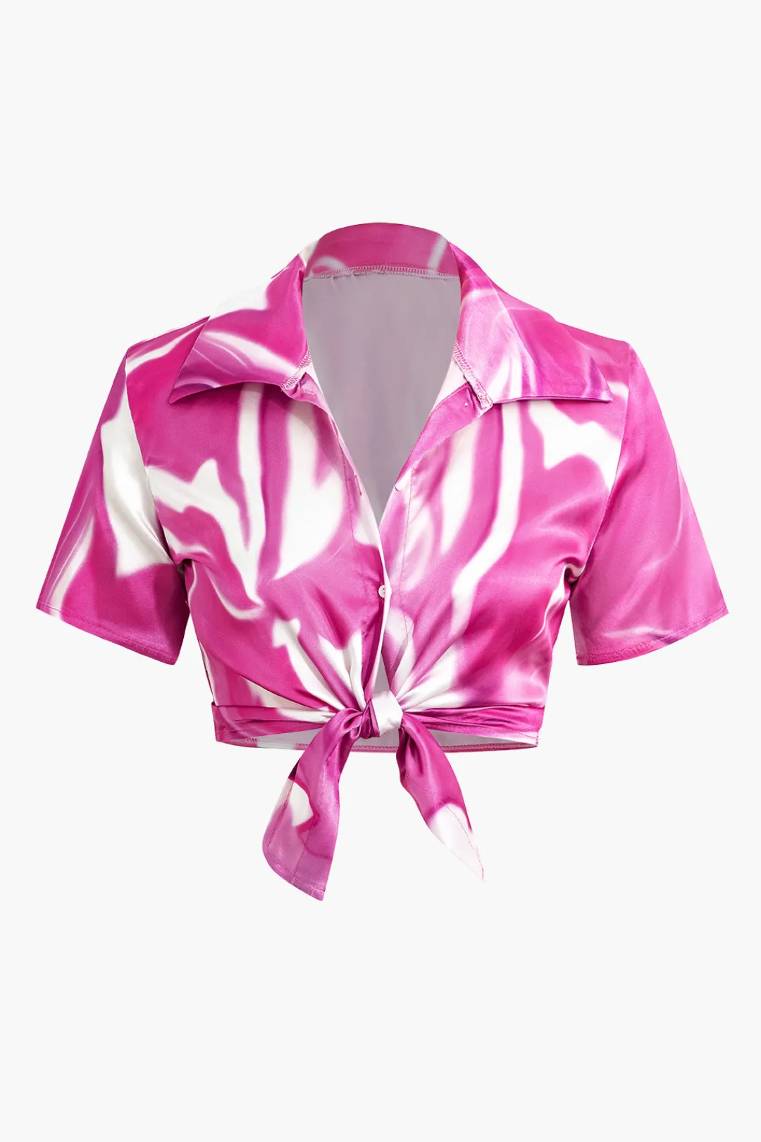 MICAS Short Sets-Abstract Print Short Sleeve Shirt And Shorts Set MULTICOLOR