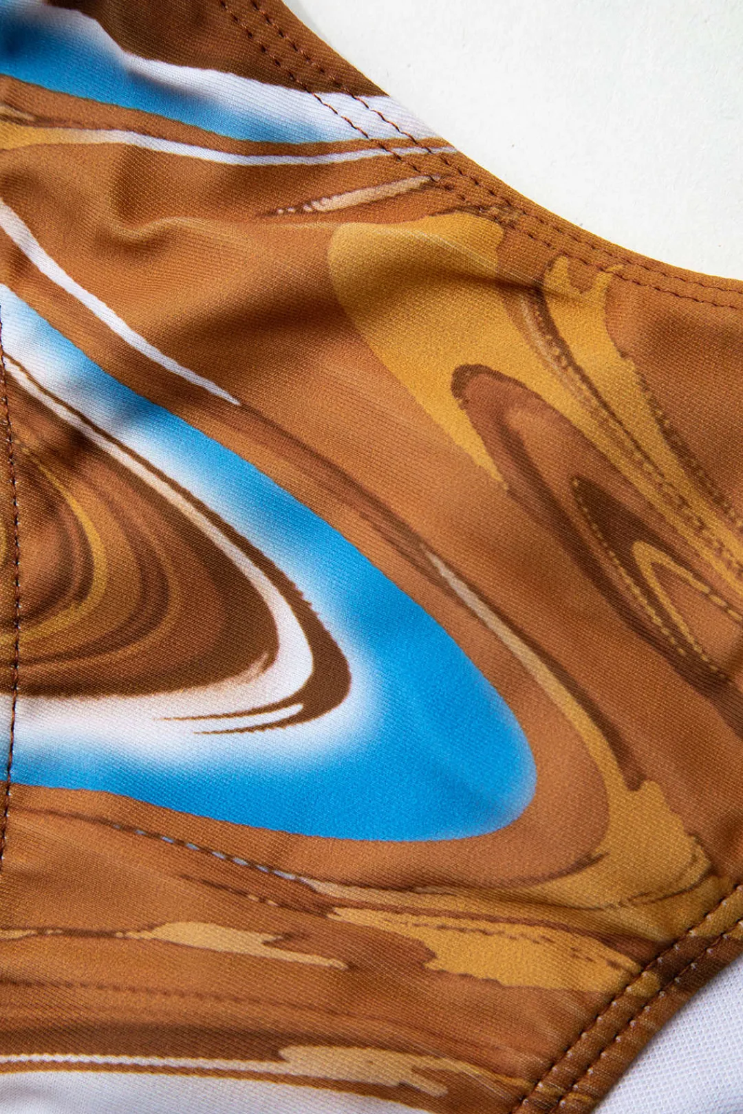 MICAS Swimwear|Vacation Sets-Abstract Print Tie Halter Bikini And Slit Midi Dress Swimsuit Set MULTICOLOR