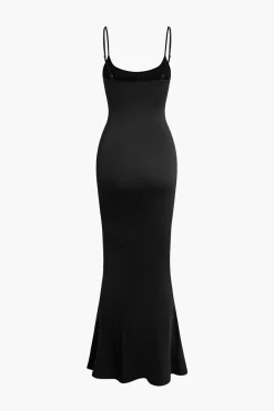 MICAS Maxi Dresses-Adjustable Strap Mermaid Maxi Slip Dress