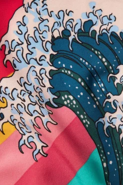 MICAS Swimwear-Allover Print Kimono Sleeve Cover Up MULTICOLOR