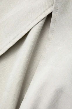 MICAS Skirts-Asymmetric Belted Flap Pocket Split Maxi Skirt BEIGE