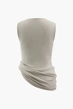 MICAS Tank Tops & Cami-Asymmetric Cowl Neck Ruched Tank Top