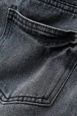 MICAS Skirts-Asymmetric Denim Mini Skirt DARK GRAY