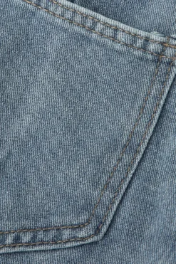 MICAS Skirts-Asymmetric Denim Wrap Slit Skirt LIGHT WASH BLUE