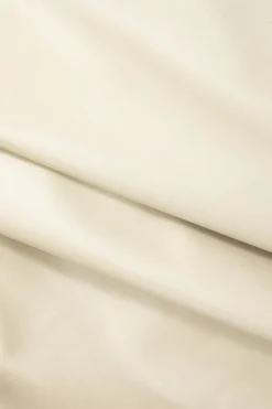 MICAS Long Sleeve Dresses|Mini Dresses-Asymmetric Faux Leather V-neck Gathered Mini Dress