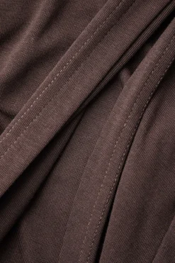 MICAS Maxi Dresses-Asymmetric Ruched Drawstring Slit Sleeveless Maxi Dress