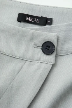 MICAS Pants-Asymmetric Waist Ruched Straight Leg Pants PEARL RIVER