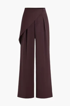MICAS Pants-Asymmetric Wide-Leg Pants BURGUNDY