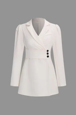 MICAS Pant Sets-Asymmetrical Blazer And Pants Set IVORY