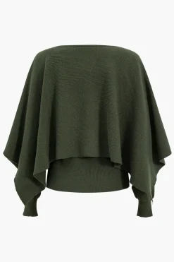 MICAS Long Sleeve Tops|Long Sleeves Tops-Asymmetrical Long-Sleeve Top MILITARY