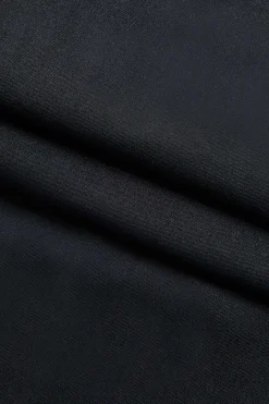 MICAS Maxi Dresses-Asymmetrical One Shoulder Ruched Slit Maxi Dress BLACK