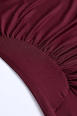 MICAS Long Sleeve Dresses|Mini Dresses-Asymmetrical Ruched Long Sleeve Mini Dress