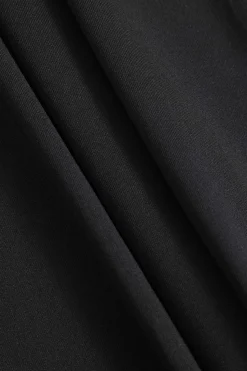 MICAS Long Sleeve Dresses|Maxi Dresses-Asymmetrical Shoulder Long Sleeve Maxi Dress BLACK