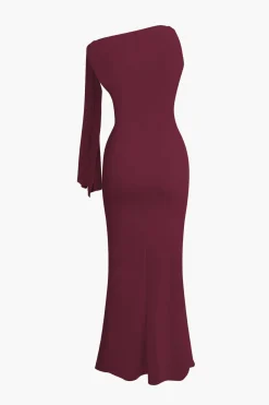 MICAS Maxi Dresses-Asymmetrical Twist Knot Mermaid Maxi Dress