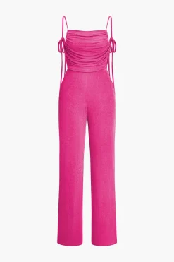 MICAS Jumpsuits & Rompers-Backless Ruched Slip Jumpsuit