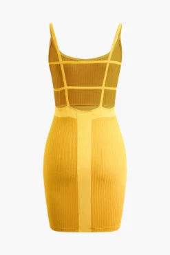 MICAS Mini Dresses-Backless Slip Mini Dress YELLOW