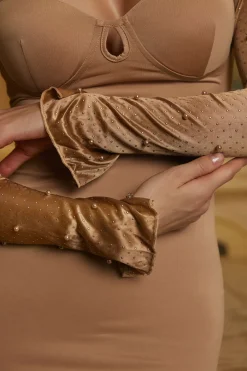 MICAS Mini Dresses-Backless Tie-Up Pearl Mini Dress