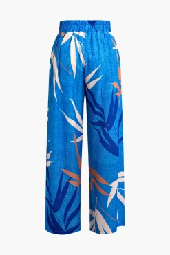 MICAS Pant Sets|Vacation Sets-Bamboo Leaf Print Knot Cami Top And Pants Set