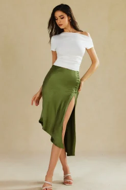 MICAS T-Shirts-Basic Asymmetrical Ruched T-shirt