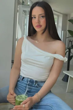 MICAS Tank Tops & Cami-Basic Asymmetrical Twist Sleeveless Top