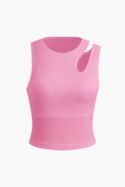 MICAS Tank Tops & Cami-Basic Cut Out Tank Top