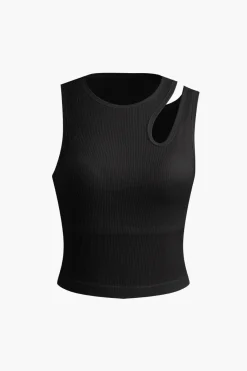 MICAS Tank Tops & Cami-Basic Cut Out Tank Top