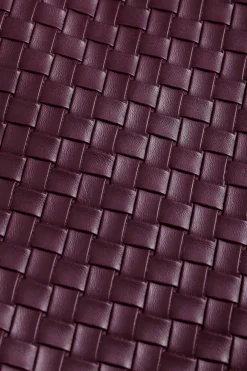 MICAS Skirts-Basic Faux Leather Mini Skirt BURGUNDY