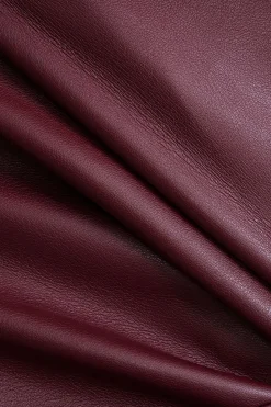 MICAS Tube Tops-Basic Faux Leather Tube Top BURGUNDY