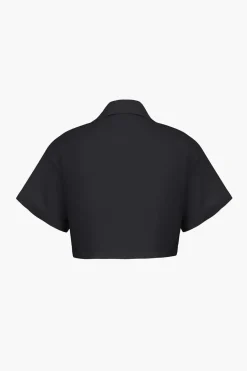 MICAS Blouses & Shirts-Basic Flap Pocket Twist Hem Shirt