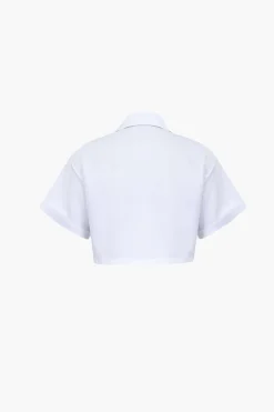 MICAS Blouses & Shirts-Basic Flap Pocket Twist Hem Shirt