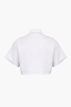 MICAS Blouses & Shirts-Basic Flap Pocket Twist Hem Shirt