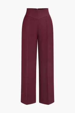 MICAS Pants-Basic High-Waisted Wide Leg Trousers