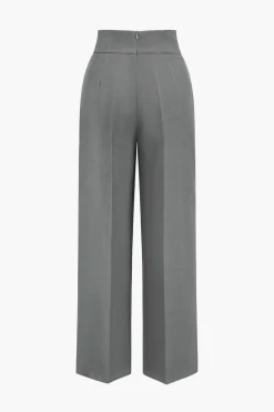 MICAS Pants-Basic High-Waisted Wide Leg Trousers