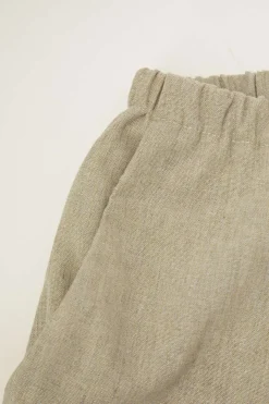 MICAS Pants-Basic Linen Drawstring Wide Leg Pants BEIGE