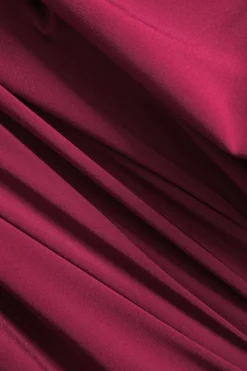 MICAS Mini Dresses|Long Sleeve Dresses-Basic Long Sleeve Cut Out Puff Hem Mini Dress BURGUNDY