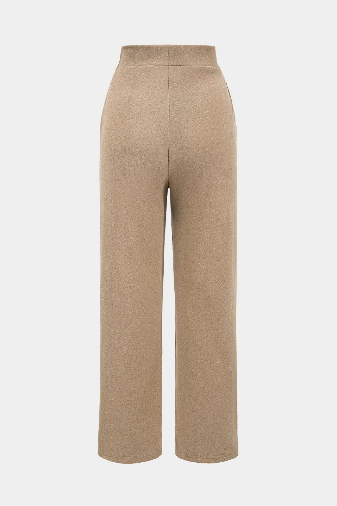 MICAS Pant Sets-Basic Long Sleeve Top And Trousers Set KHAKI